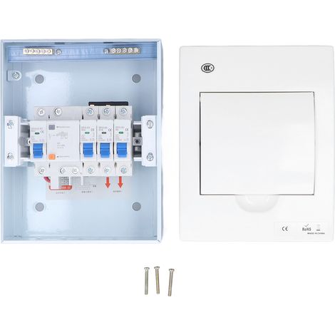230V UK Standard 3 Way Indoor Distribution Box 3MCB (B6A+B16A+B32A) + RCD 63A 1P+N B Breaker (1/5)