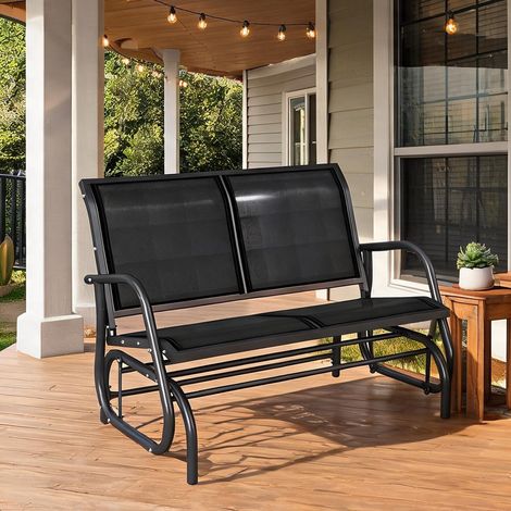 Banc à bascule nero en tessuto texteline Ferro 120 x 70 x 85 cm (1/5)