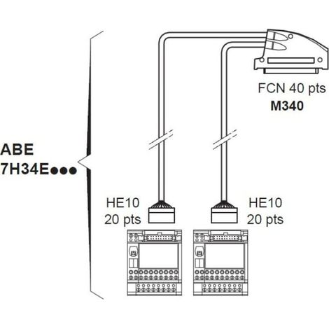 Schneider ABE7H34E200 Kit di collegamento Telefast M340 2m e/s eco