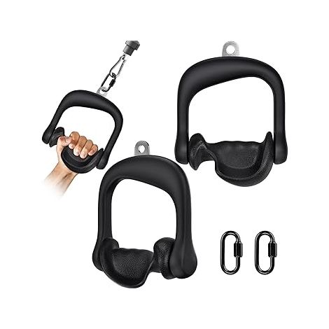 Gym Poignée Poignées de Résistance Poignée Tirage Musculation Accessoire Bande d'entraînement Système Poulie Pilate Yoga Exercice Tricep Croisé d'équipement Force Mousqueton (1/5)