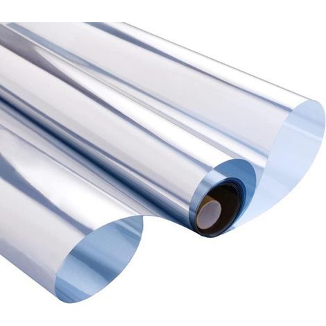 Film adhésif miroir pour vitres, isolation thermique, effet vitrail, argent, 90 x 100 cm (1/5)