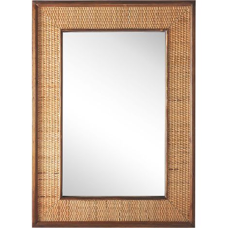 Wandspiegel IGUALA 54 cm 74 cm Bambusholz Naturfarbene Esche