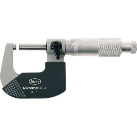 Mahr Micrómetro metal cromado capacidad 0-25 mm precisión 0,01 mm