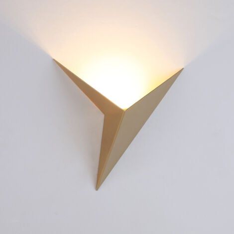 Mur LED Triangle Moderne Blanc Chaud 3000k Scoes Éclairage 3w Applique Murale Intérieure Contemporaine Créativité Fer Appliques Murales pour Escaliers Couloir Chevet Salon Allée, Gold (1/4)