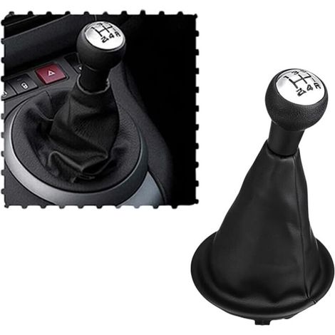 Applicable Pommeau De Levier De Vitesse Soufflet pour Citroen Berlingo Multispace 2008-2018, 5 Vitesses Voiture Couvercle Anti-PoussièRe en Cuir Noir du Cadre Kit Remplacement (1/4)