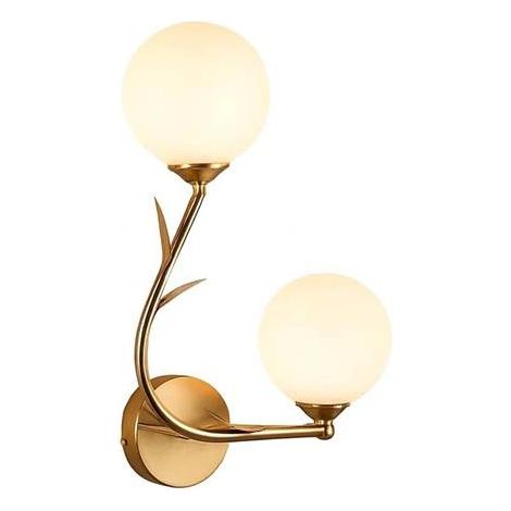 Applique Da Parete Due Sfere Sfera G9 Lampada Ramo Con Fogli Color Bronzo Aq65 (1/4)