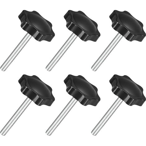6Pcs Boutons Étoile M5 x 40mm, Bouton de Serrage Hexagonal en Plastique à Visser à la Main pour le Remplacement de la Base de Parasol (1/5)
