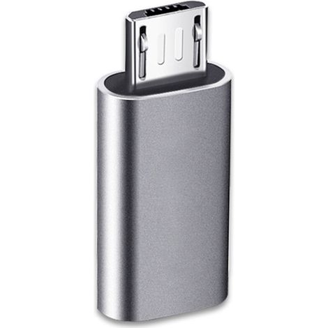2 Pièces USB C Adaptateur, Micro USB vers USB C, Adaptateur USB C vers Micro USB Connecteur, Adaptateur Type C Fem Micro USB Male Connecteur pour PC, Galaxy, Mate, etc (Couleur argent)