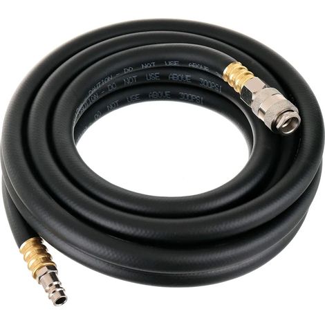 Tuyau pneumatique, tuyau de compresseur en caoutchouc, 5 m, 10 mm, raccords rapides (1/3)