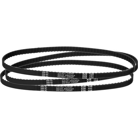 3Pcs 200XL 037 Timing Belt 100 Teeth Black Rubber Toothed Timing Belt, 10mm Width, 5.08mm Pitch, Timing Belt for 3D Printer (1/5)