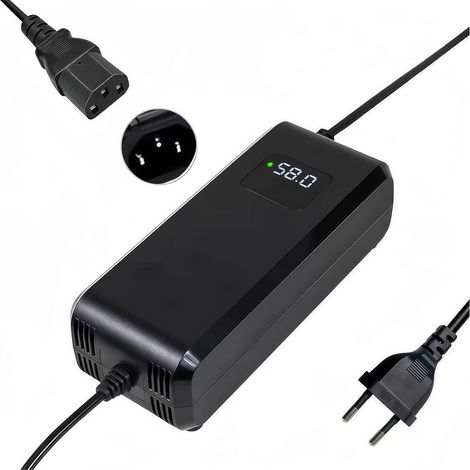 Chargeur de batterie au plomb acide 48 V 4 A, chargeur intelligent avec écran de tension en temps réel pour scooter de mobilité et fauteuil roulant, charge sûre (connecteur à 3 broches type PC) (1/5)