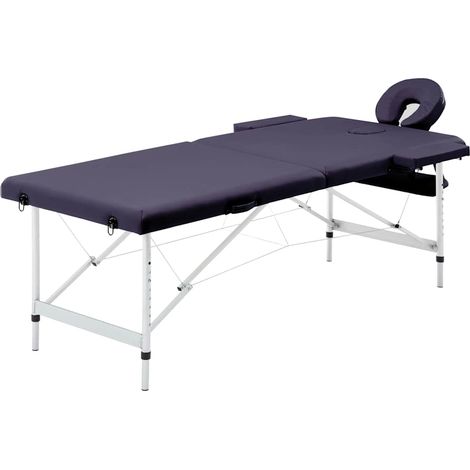 Support de massage pliable 2 zones en aluminium violet – 191 x 70 cm - PANGIVO (1/5)