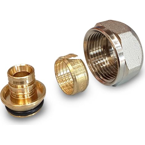 Adaptateur eurocône nickelé pour collecteurs avec raccords 3/4" - Tube PEX diamètre 17 épaisseur 2,0