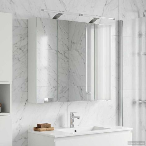 vidaXL  Bathroom Mirror Cabinet  White 80 x 14.5 x 70 cm Engineered wood
