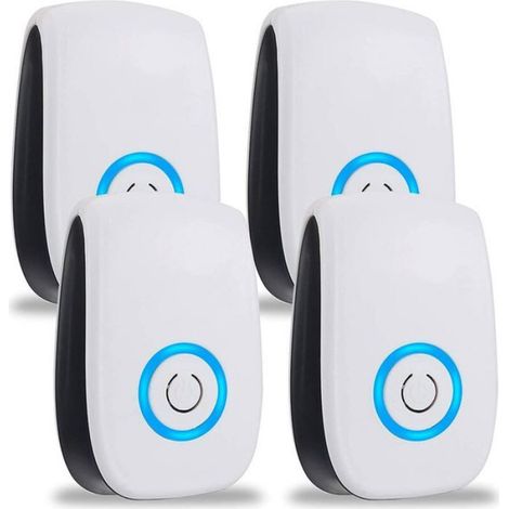 4-Pack Insectifuge à ultrasons 22-65KHZ, puissant 5W, lumière réglable, pour maison entrepôt (1/4)