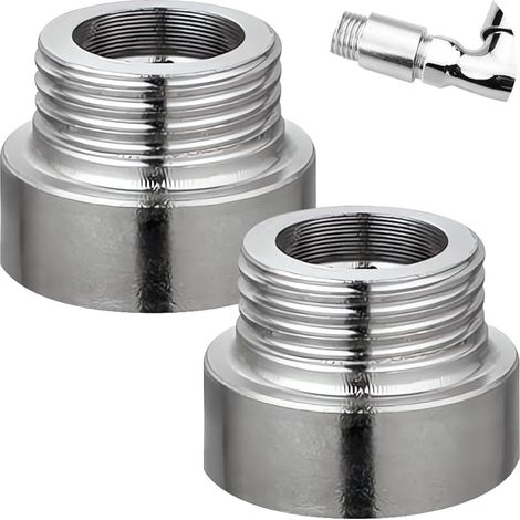 Lot de 2 rallonges de robinet 3/4" x 10 mm, 3/4" IG x 3/4" AG DN20, rallonge filetée DN20, raccord d'extension en acier inoxydable 10 mm, rallonge de raccordement pour installation de chauffage et