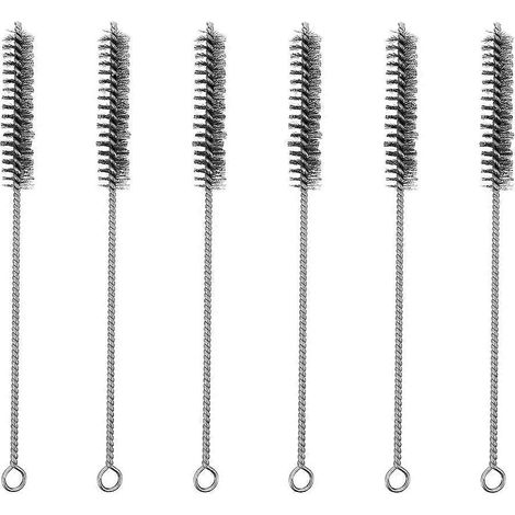 6-teiliges Set Drahthaarbürsten zur Reinigung von Abflussrohren und Spülbecken sowie zur Beseitigung von Abflussverstopfungen-29.5X1.5CM-Silver (1/3)