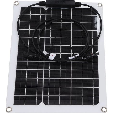 Panneau Solaire Flexible 15W avec Régulateur 50A, Silicium Monocristallin, PET Photovoltaïque, Kit Léger pour Camping, Caravane et Jardin, Chargeur Énergie Solaire Portable (1/5)
