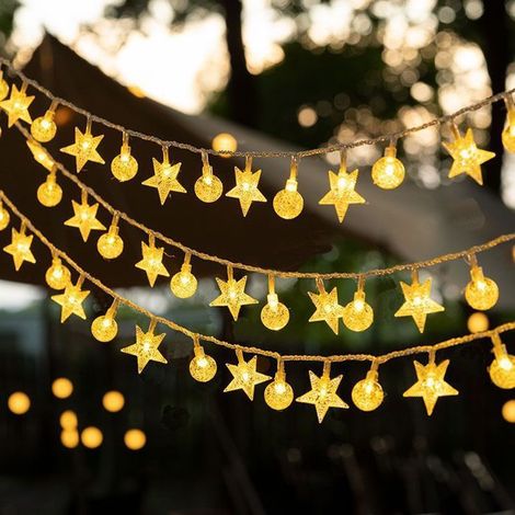 Guirlande lumineuse solaire à 100 LED, boules à bulles étoilées, 10 m, pour extérieur, maison et pelouse