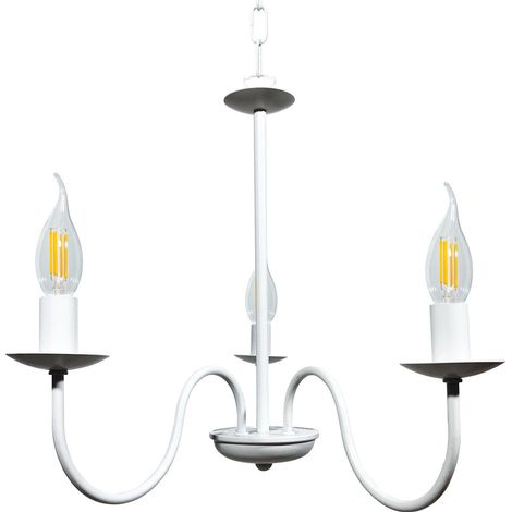 Lampadario 3xE14 Montatura Verniciata Bianco E-Energy Nicla (1/2)