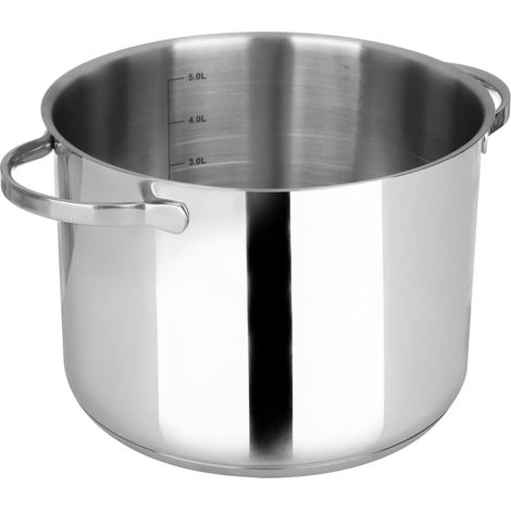 Casserole avec 2 Poignées, Acier Inoxydable Résistant, Convient à Toutes les Plaques de Cuisson, Lavable au Lave-Vaisselle, 22 cm (1/5)