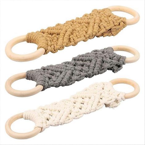 3-teiliges gehäkeltes Handtuchhalter-Set, handgefertigt, gestrickter Handtuchhalter, Küchendekoration (1/5)