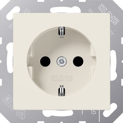 Jung SCHUKO®-Steckdose, 16 A 250 V , SAFETY+, Duroplast, Serie AS, weiß A 1520 KI (1/2)