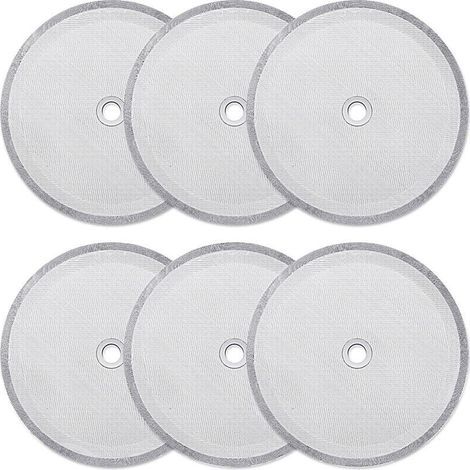 Paquet de 6 filtres à tamis de rechange pour presse française, filtres à mailles réutilisables pour cafetières à pression universelles de 1000 ml / 34 oz / 8 tasses (1/5)