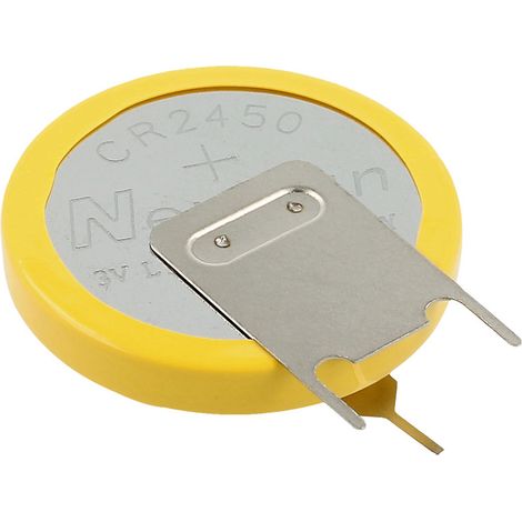 Pila Litio CR2450V 3Vdc 500mA 3pin Posicion Vertical Cto. Impreso