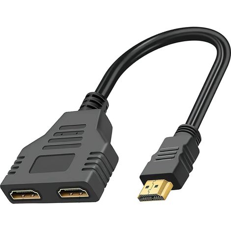 Sollbry Divisor HDMI, cable adaptador duplicador HDMI macho a HDMI hembra dual, adaptador conversor divisor HDMI macho, cable divisor HDMI Ultra HD de alta velocidad (1/3)