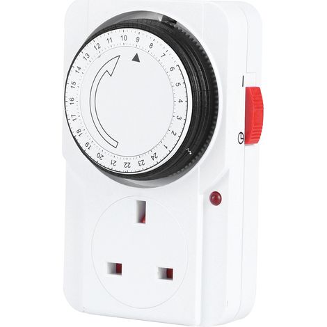 Minuteur mécanique cyclique 24 h pour prises de minuterie domestiques, 240 V (norme britannique) (1/5)