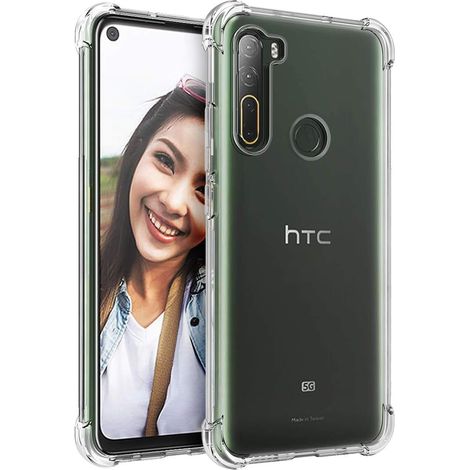Coque transparente HTC U20 5G avec coins renforcés, en TPU souple et absorbant les chocs, pour HTC U20 5G (transparente) (1/5)