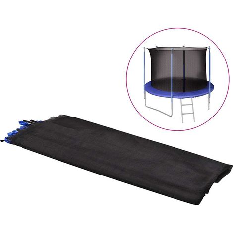 Filet de Sécurité pour Trampoline Rond 3,05 m Filet de Remplacement en PE Noir 6 Poteaux (1/5)