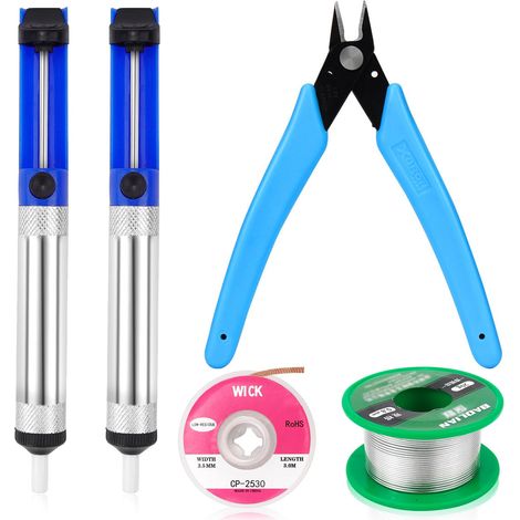 Kit de Pompe à Dessouder et Mèche à Dessouder pour Électronique (1/5)