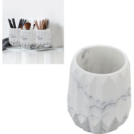 Porte-stylo créatif de style nordique à motif marbré, idéal pour la maison et le bureau, parfait pour ranger les pinceaux de maquillage. (1/5)