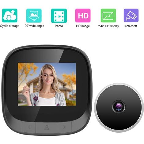 2.4in Smart Door Viewer TFT LCD Screen Display 0.3MP 90° Wide Angle Camera Photo Recording Smart Door Accessories Built-in Storage Function Allows You to Never Miss Any Visitor (1/5)