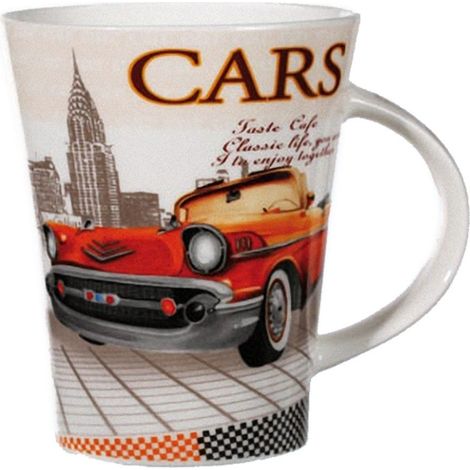 Tasse en porcelaine Voiture Orange