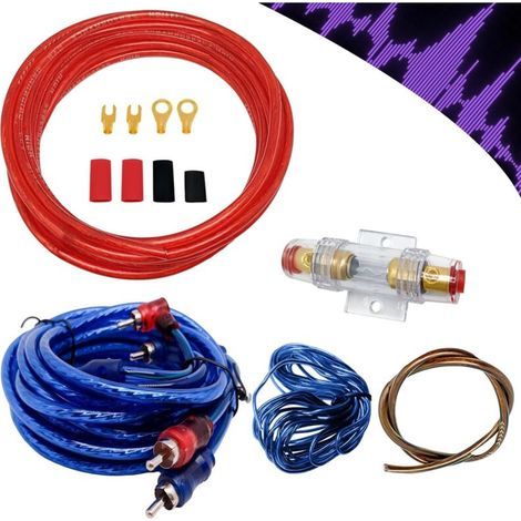 Cable Ampli Voiture, Car Audio Subwoofer Wire, Câble Fusible Costume, 10GA Câblage d'Ampli avec Kit, Amplificateur Cable, 4.5 Meter Kits de Fils de Caisson, Automotive audio Wiring Kit (1/5)