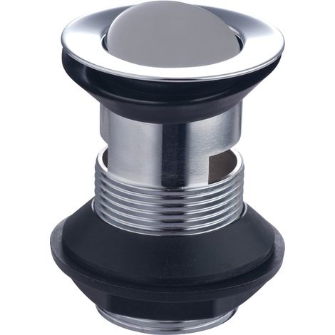 Aquari Flip Top Slotted Basin Waste 1 1/4", Chrome Bathroom Sink Waste Drain, Push Button Replacement Waste (1/2)