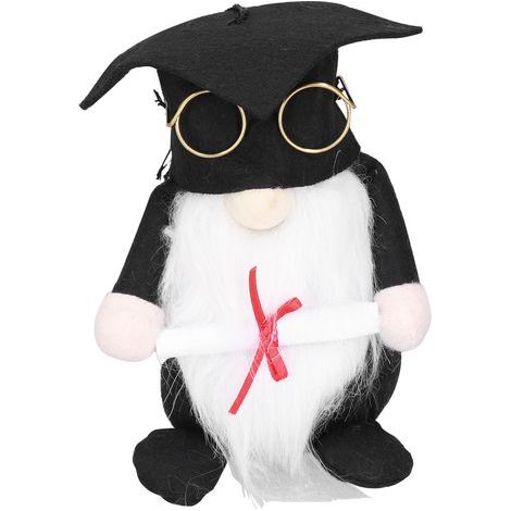 Poupée Gnome Diplômée Petite Décoration Gnome Sans Visage avec Barbe pour Décoration de Remise de Diplôme (1/5)