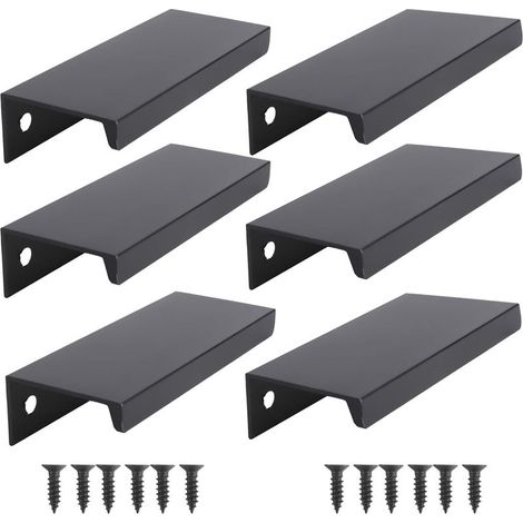 6pcs noir Poignée d’Armoire de Cuisine Meuble Tiroir (80MM, noir) (1/5)