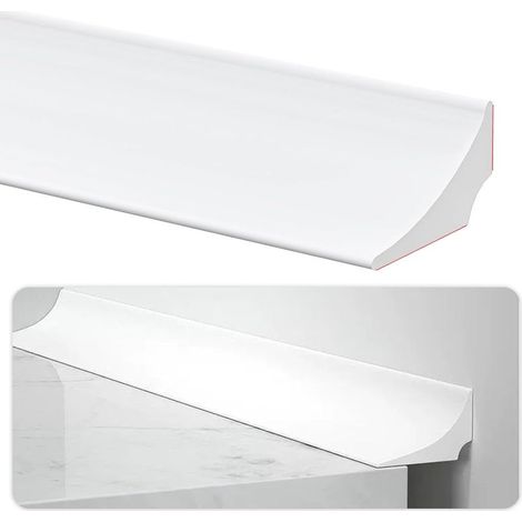 Seuil de douche en silicone de 2,5 m Auto-adhésif Barrière de sol pour pièce humide Bande de protection contre les gouttes d'eau pour évier de cuisine, baignoire, comptoir (1/5)