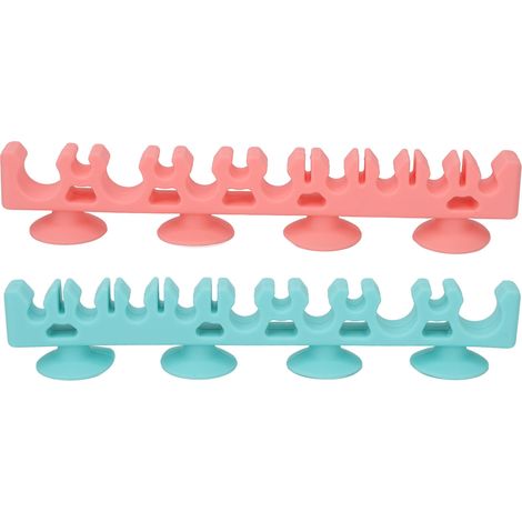 Porte-pinceaux mural en silicone auto-adhésif, support doux pour séchage de pinceaux de maquillage, fixation sans perçage (1/5)