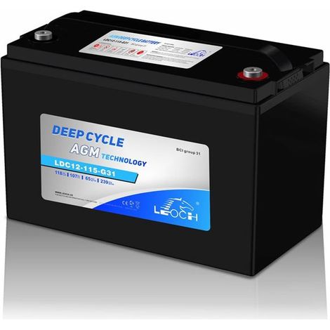 LEOCH LDC12-115-G31-T 12 V 118 ah LP SERIE BATTERIA AGM PIOMBO ACIDO