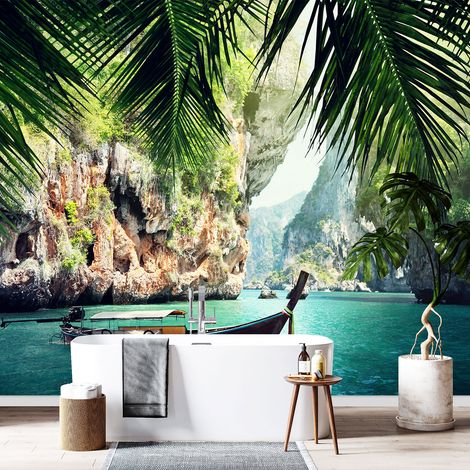 Papier peint panoramique - Bateau Thaïlande - 130 cm x 86 cm (1/4)