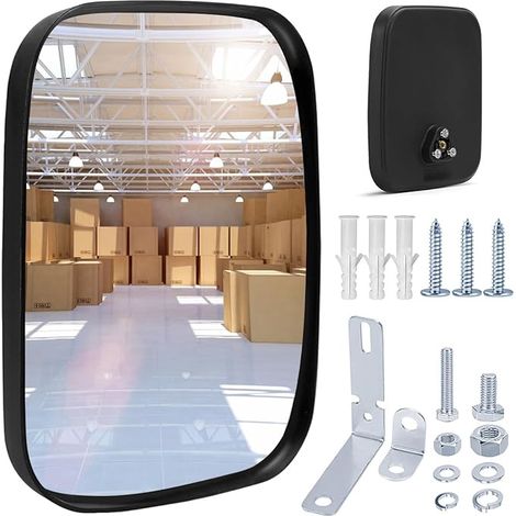 Miroir Convexe Retroviseur Exterieur Routier Circulation Grand Angle Réglable 19 X 16 Cm (1/5)