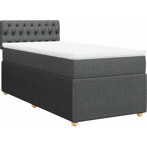 Maison Exclusive - Giroletto a Molle con Materasso Grigio Scuro 90x200 cm Tessuto (1/5)