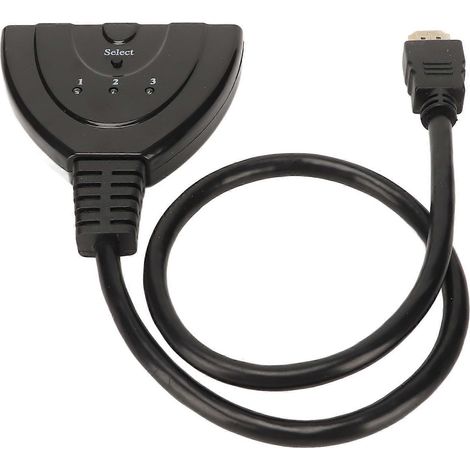 Commutateur HD à 3 ports, 3 entrées et 1 sortie, distributeur d'interface multimédia HD 3D 1080p, compatible avec les téléviseurs HD, les PS3 et PS4 et autres appareils. (1/4)