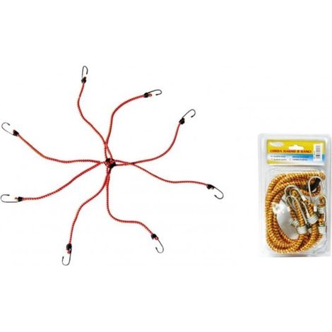 CORDE ELASTICHE RAGNO A 8 GANCI DA 32 CM SET 5 PEZZI - RHUTTEN (1/2)