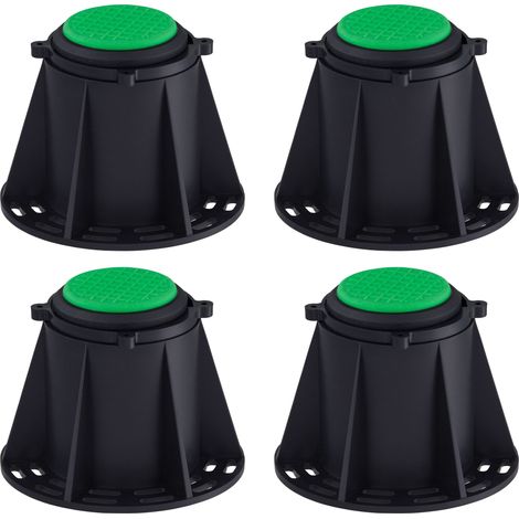 Noyon & Thiebault – Pieds réglables pour receveur de douche – Hauteur 77 à 124 mm – Capacité de charge 800 kg – Lot de 4 – Support anti-dérapant TPR